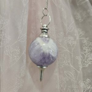 Pendule sphère "Améthyste Chevron"