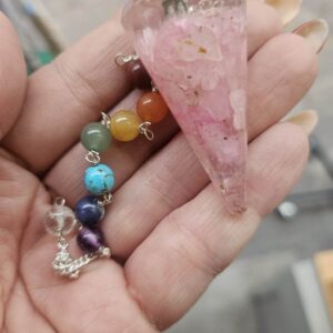 Pendule Orgonite Chakra "Quartz Rose"