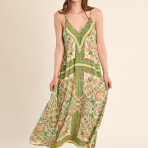 Longue robe fluide, imprimée Green Inès "Molly bracken"