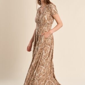 Robe longue, imprimée camel mathilde